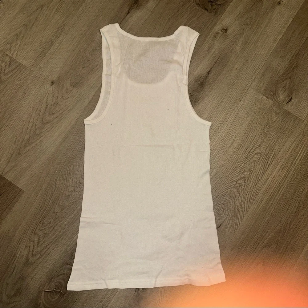 GAP White Ribbed Buttery Soft Tank Top Mens L